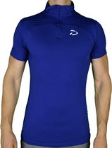 Fitness T-Shirt met Rits | Blauw (S) - Disciplined Sports