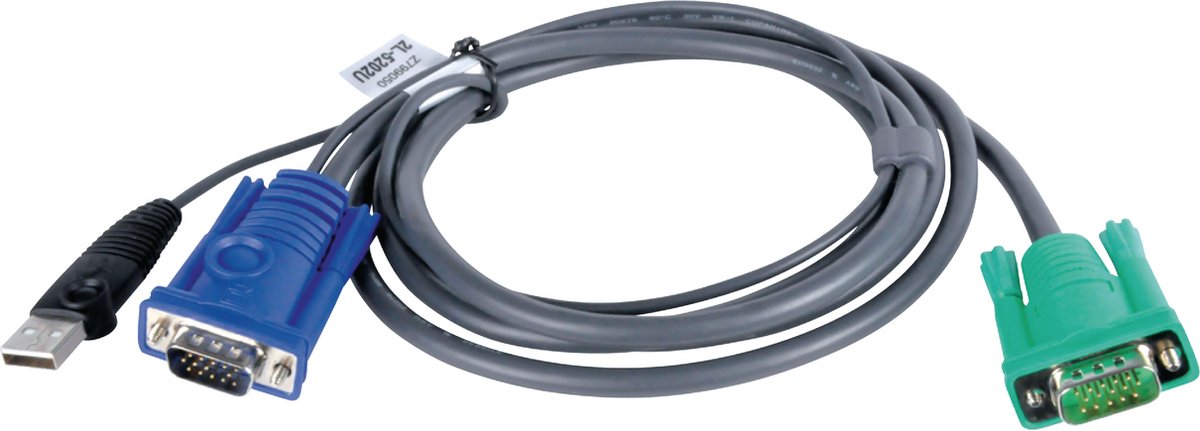 ATEN 2L-5203U KVM kabel VGA USB, zwart, 3 m