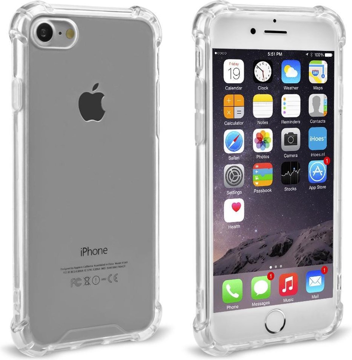 Hoesje - Geschikt voor Apple iPhone 8 - Sterk & Shockproof - Siliconen Shock Case - Hoes Cover - Telefoonhoes - Transparant
