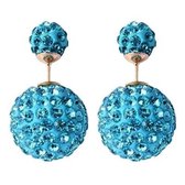 Fako Bijoux® - Oorbellen - Double Disco Dots - Turquoise