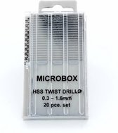 Microbox drill set (borenset) 0.3-1.6mm - 20x - Vallejo Tools - T01001
