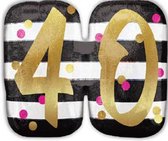SuperShape Holographic Pink & Gold Milestone 40 Foil Balloon