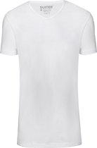 Slater 7800 - Basic Fit Extra Long 2-pack T-shirt V-neck s/sl white XXL 100% cotton