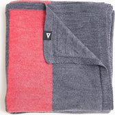 Merino wol sjaal -  uniseks met streep- grijs / roze