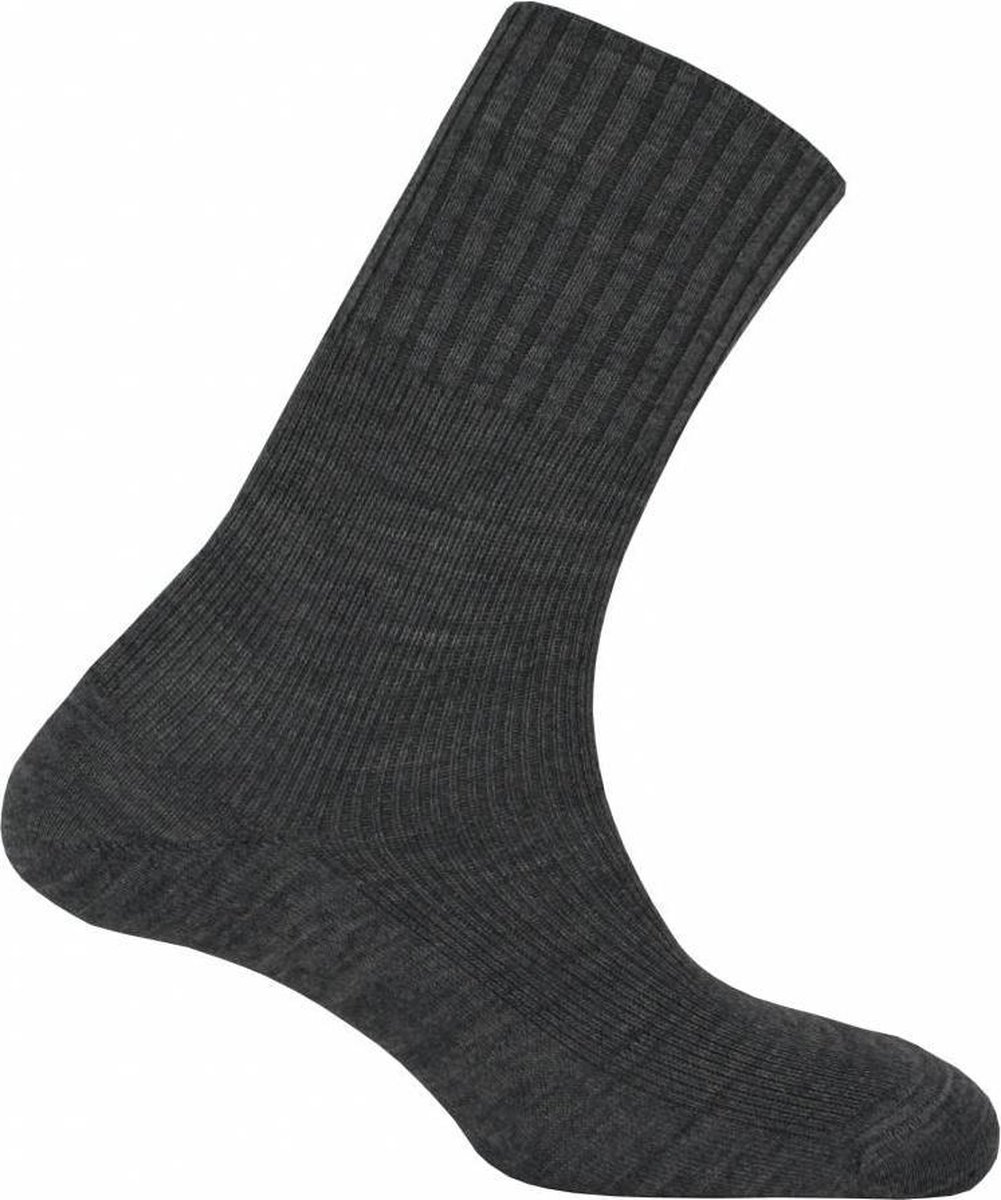 Basset - Wollen sokken - Zonder elastiek en met breed boord - Diabetes sokken - Marine - 43/45