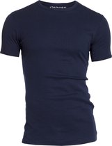 Garage 301 - Semi Bodyfit T-shirt ronde hals korte mouw navy L 100% katoen 1x1 rib