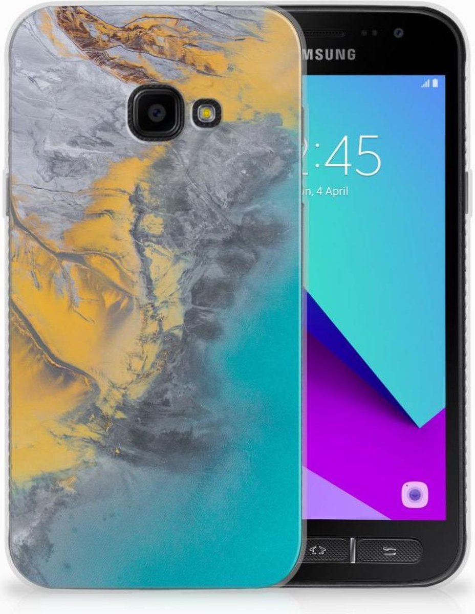 Samsung Galaxy Xcover 4 | Xcover 4s TPU Siliconen Hoesje Marble Blue Gold