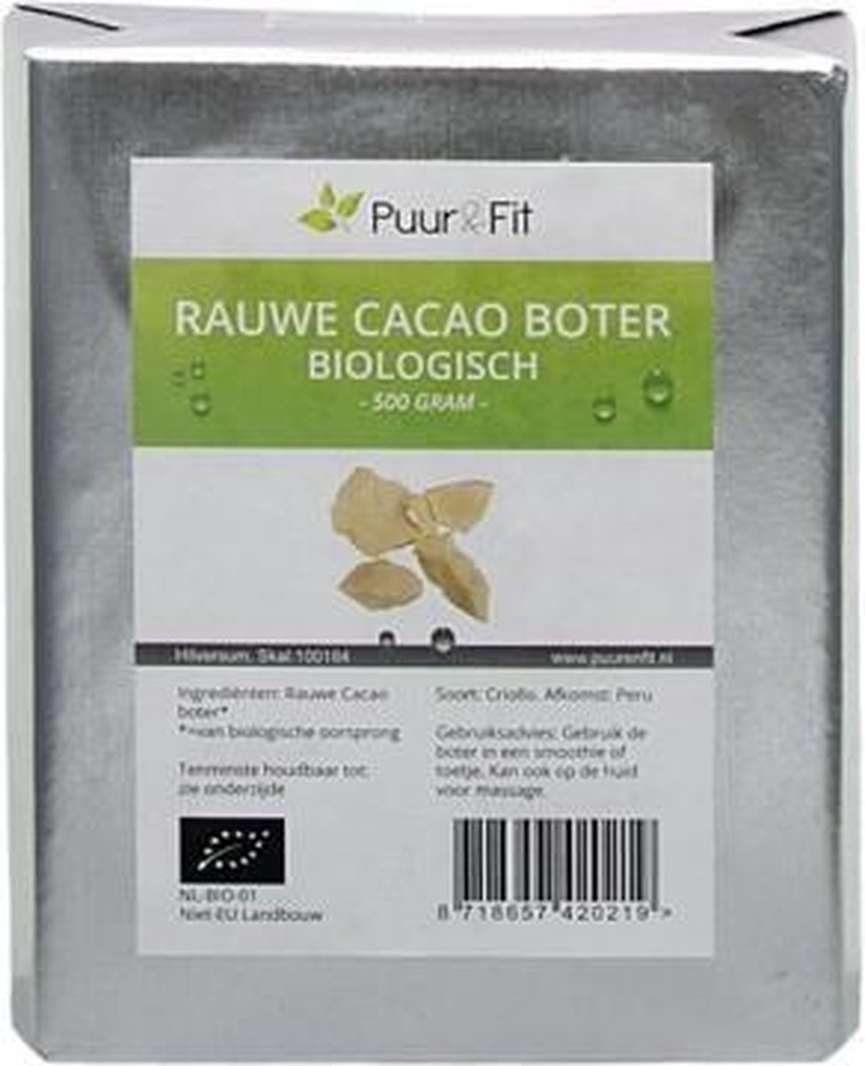 Puur&Fit Cacao Boter Biologisch -500 gram - Puur&Fit
