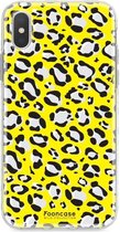 Fooncase Hoesje Geschikt voor iPhone XS - Shockproof Case - Back Cover / Soft Case - Luipaard / Leopard print / Geel