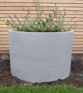 plantenbak rond 85 cm fiberstone betonlook grijs