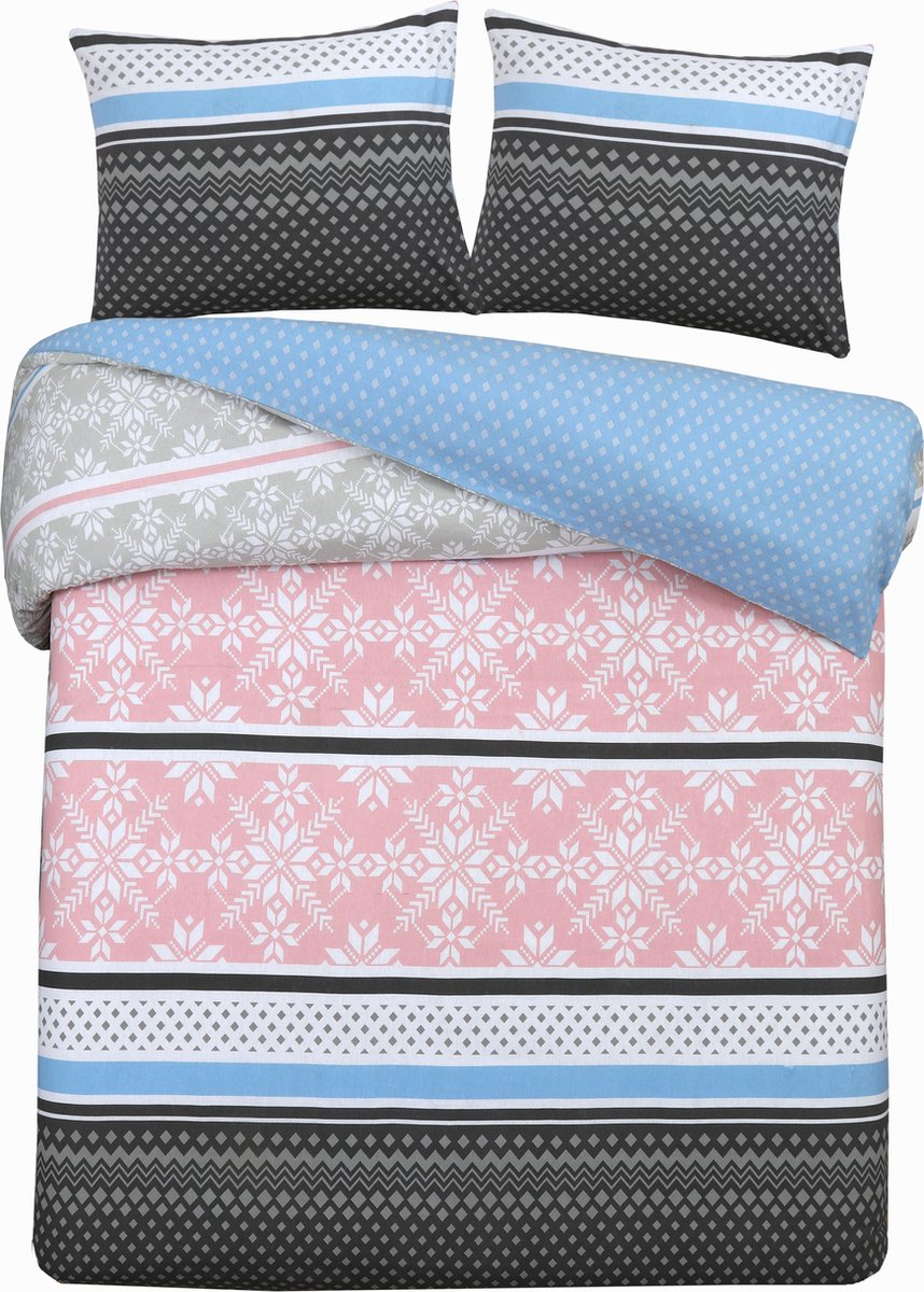 Day Dream Mette - Flanel - Dekbedovertrek - Eenpersoons - 140x200/220 cm + 1 kussensloop 60x70 cm - Multi