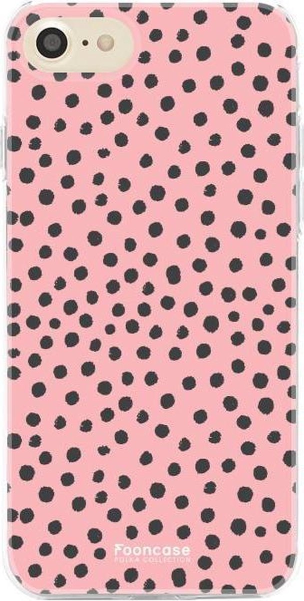 iPhone 8 hoesje TPU Soft Case - Back Cover - POLKA / Stipjes / Stippen / Roze