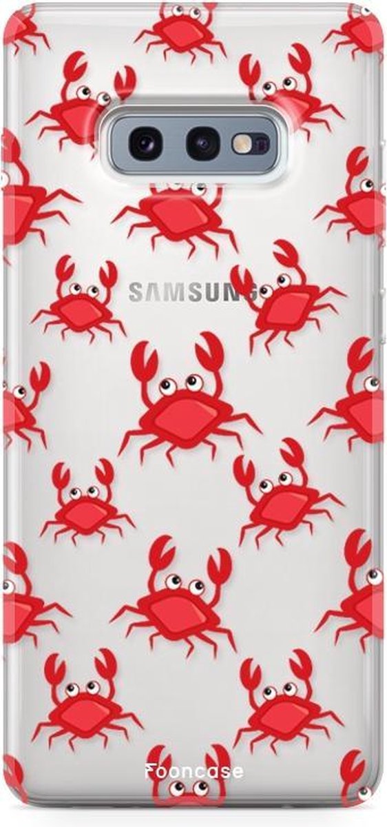 Fooncase Hoesje Geschikt voor Samsung Galaxy S10e - Shockproof Case - Back Cover / Soft Case - Crabs / Krabbetjes / Krabben