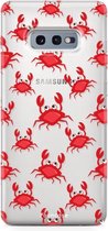 Fooncase Hoesje Geschikt voor Samsung Galaxy S10e - Shockproof Case - Back Cover / Soft Case - Crabs / Krabbetjes / Krabben