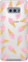 Fooncase Hoesje Geschikt voor Samsung Galaxy S10e - Shockproof Case - Back Cover / Soft Case - Ice Ice Baby / Ijsjes / Roze ijsjes