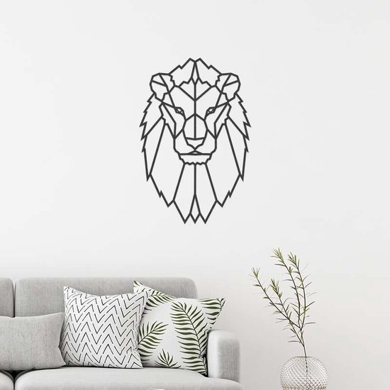 Wanddecoratie Leeuw - Zwart
