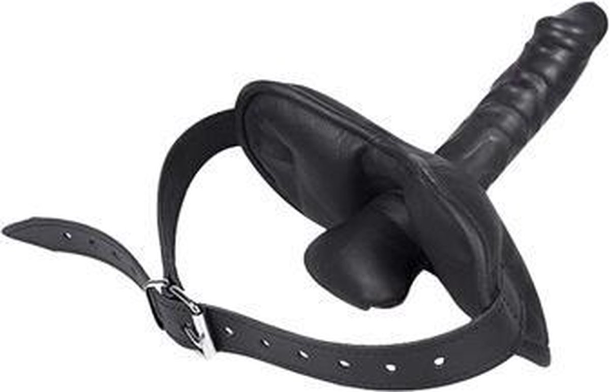 Masque Cuir Bâillon Gag-ball LOVE AND VIBES - Noir Similicuir - Unisexe - Modèle LV-N09-LV4