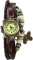 Fako® - Armband Horloge - Vlinder - Bruin - Sinterklaas & Kerst