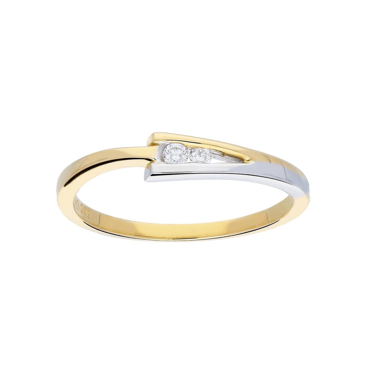 Glow - Gouden ring met steen 2-0.05ct - G/SI