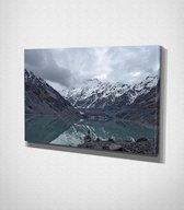 Hooker Lake, New Zealand Canvas - 60 x 40 cm - Landschap - Schilderij - Canvas - Slaapkamer - Wanddecoratie  - Slaapkamer - Foto op canvas
