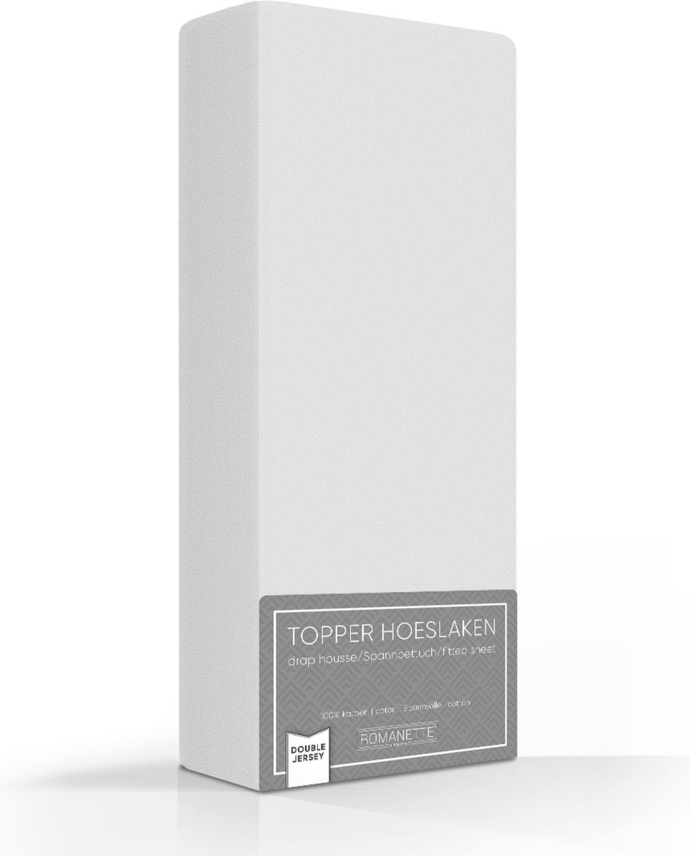 Comfortabele Dubbel Jersey Topper Hoeslaken Grijs | 90x200| Heerlijk Zacht | Extra Dikke Kwaliteit