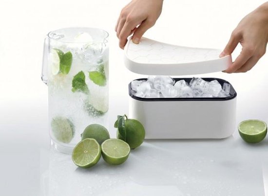 Maken avond Verandering Lekue ice box ijsblokjes maken en bewaren – Wit - 116 x 125 x 225 mm |  bol.com