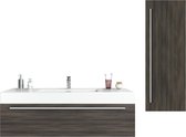 Badkamermeubel Garcia 120 cm met extra kast - Donker eiken