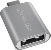 TERRATEC Connect C1 USB-C naar USB 3.1/ 3.0 / 2.0 Adapter aluminium zilver