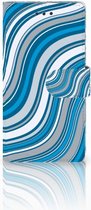 Huawei Ascend P8 Lite Bookcase Hoesje Design Waves Blue