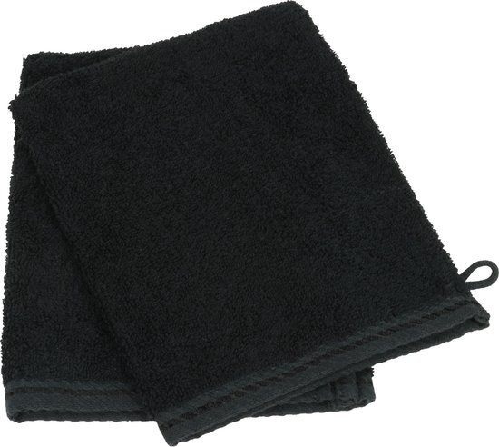 ARTG Towelzz® - Set van 10 Washandjes - 16 x 22 cm - Washandje - 100% Katoen - 500 gr/m2 - Zwart - BLACK