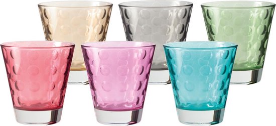 Oprechtheid consumptie crisis Leonardo Optic Drinkglas - set van 6 kleuren | bol.com