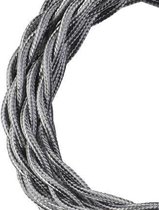 Bailey stoffen kabel gedraaid 2-aderig metallic zilver 3m