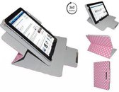 Intenso Tab 714 Diamond Class Polkadot Hoes met 360 graden Multi-stand, Roze, merk i12Cover