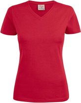 Printer T-shirt Heavy V-hals Lady 2264025 Rood - Maat XL