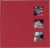FotoHolland -Mini Fotoalbum 20x20 cm - 16 pagina's zwart Dubletta rood, met 3 vensters - MBD202016RO