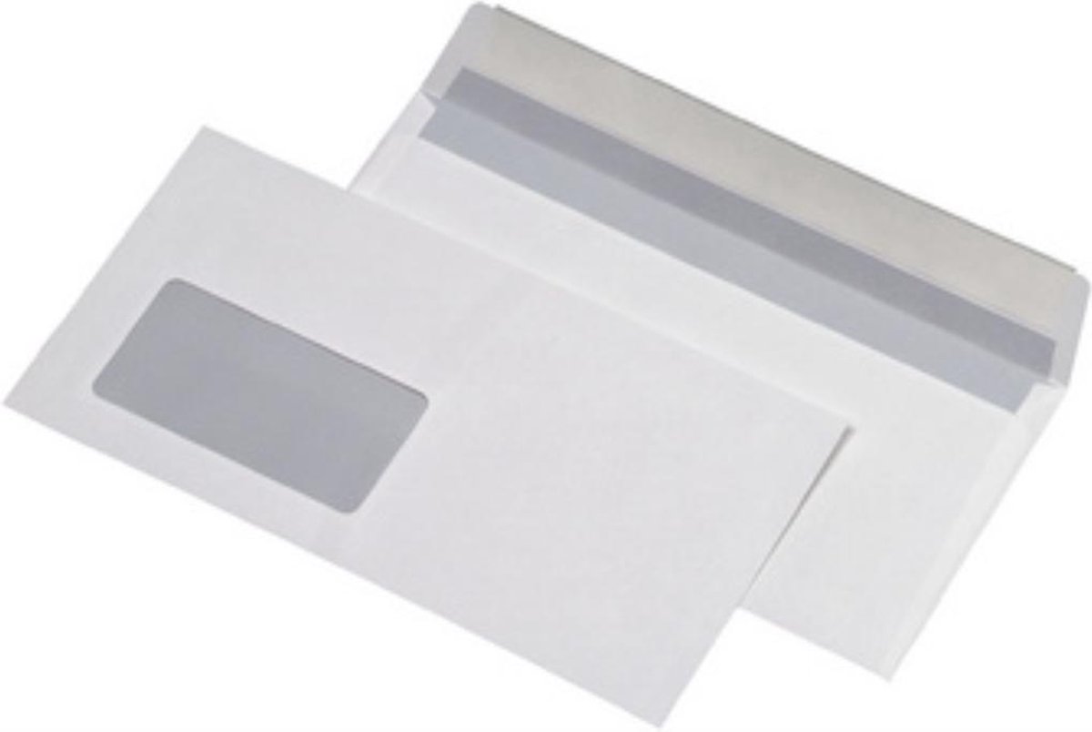 MAILmedia envelop 162x229 mm, 90 g/m2, venster li. 45x90 mm, zelfkl., 500 st