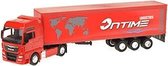 MAN vrachtwagen met trailer rood WELLY 1:64