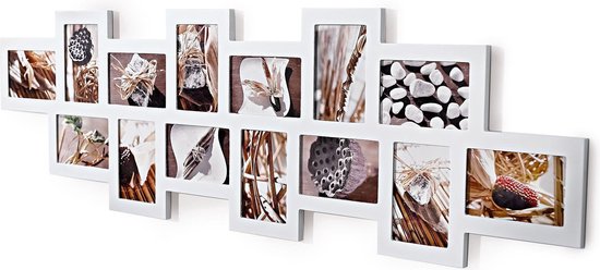 winter Carrière ik draag kleding Fotokader Collage Fotogalerij voor 14 foto's MDF wit ca. 110 x 34 cm (bxh)  | bol.com