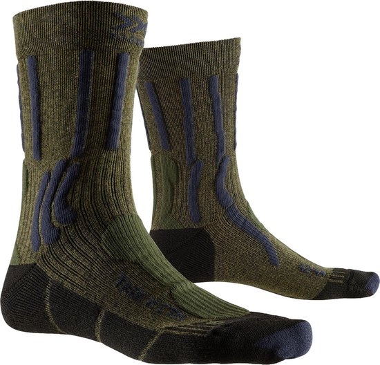 X-Socks Trek X CTN Outdoor Sports Chaussettes - Taille 39-41 - Unisexe - vert foncé / bleu foncé / noir