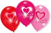 Amscan Ballonnen Lovely Moments 23 Cm Rood/roze 6 Stuks