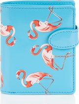 Shagwear Portemonnee - Compact Beugelportemonnee - Dames - Kunstleer - Flamingo (0337sm)