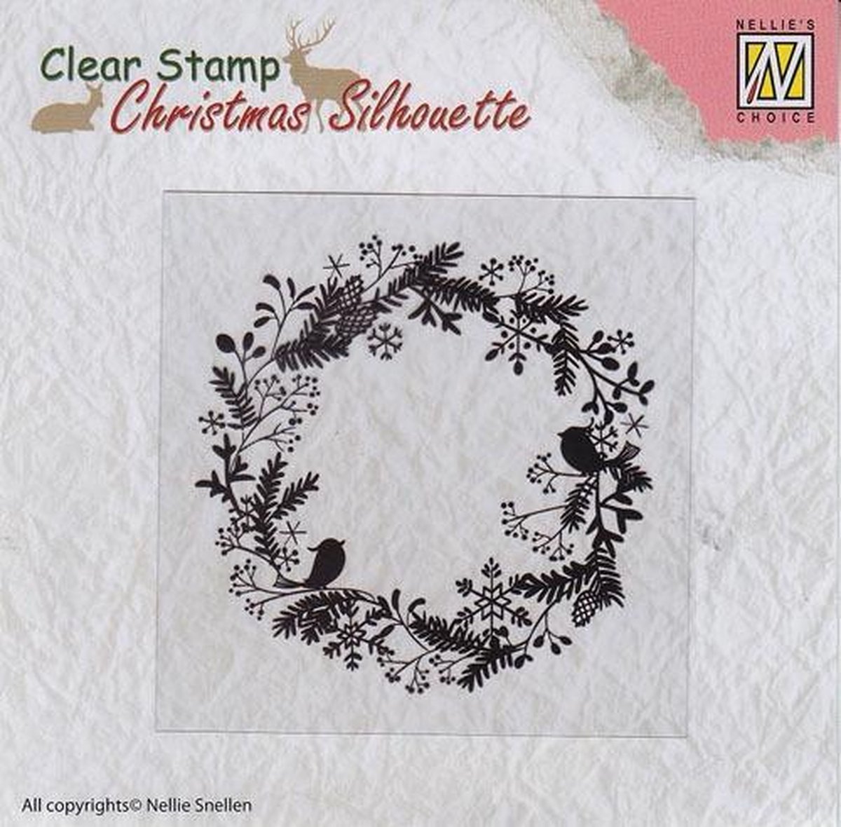 Kerst Schaduwbeeld Stempel Krans