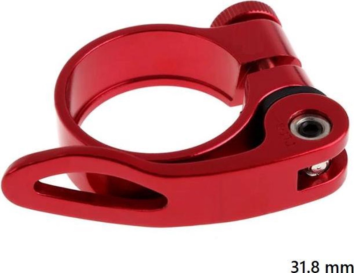 31,8mm Quick release zadelklem met lever voor 27.7 tot 28,6mm zadelpen - Rood