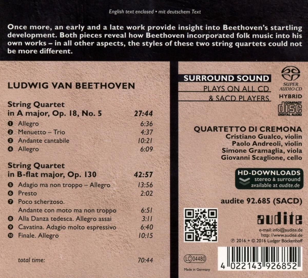 Quartetto Di Cremona Complete String Quartets Vol.6 (Super Audio CD