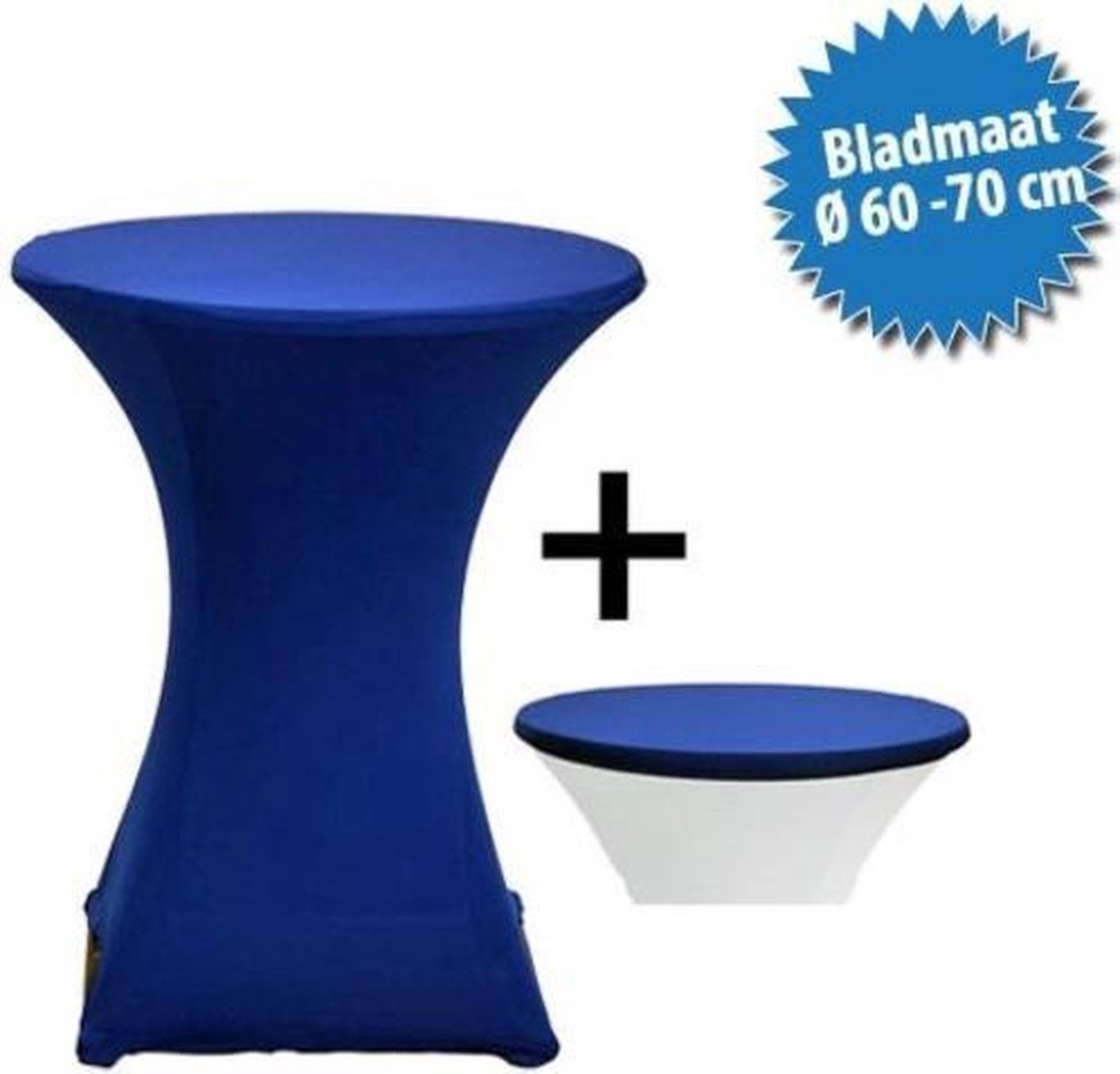 Cover Up Statafelrok Stretch - Ø60-70cm - Incl. Topcover - Donkerblauw