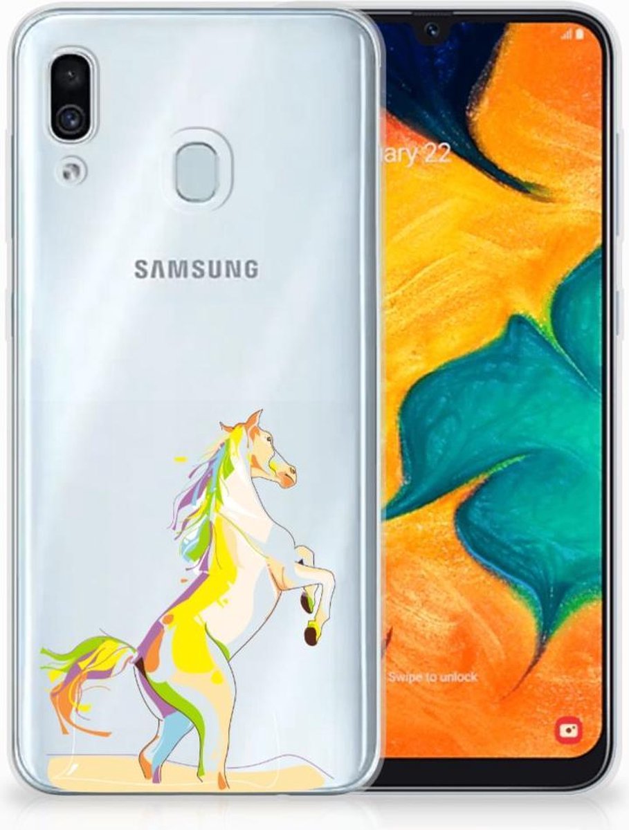 Samsung Galaxy A30 Telefoonhoesje met Naam Horse Color