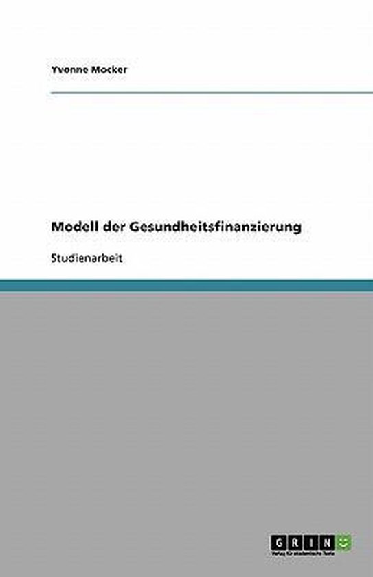 Modell der Gesundheitsfinanzierung - cover
