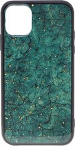 Shop4 - iPhone 11 Pro Max Hoesje - Zachte Back Case Mineralen Groen