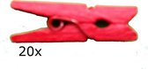 Mini wasknijpers Rood, 20 stuks