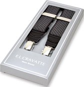 E.L. Cravatte Bretels - Gestreept - Zwart / Grijs